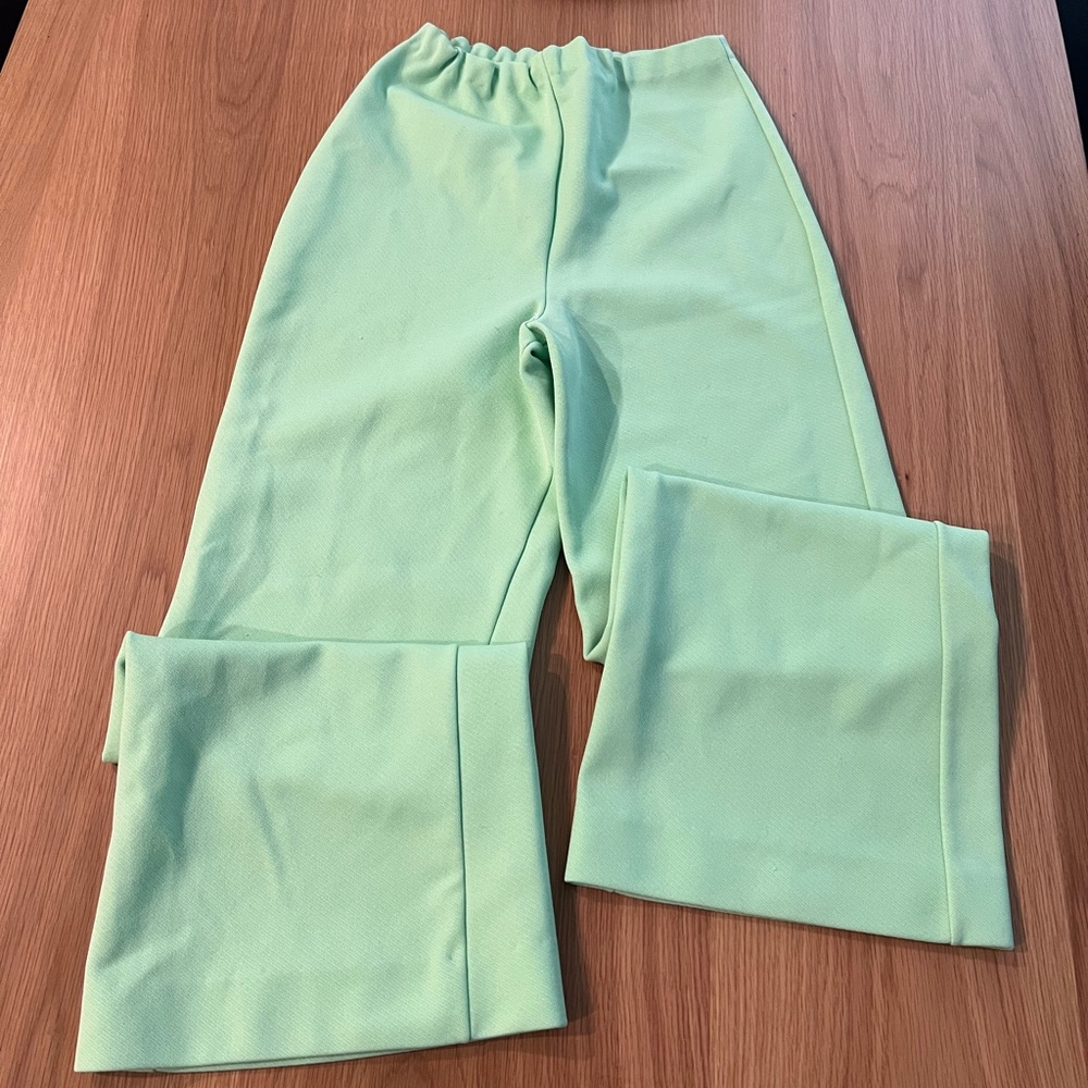 Vintage Mint Green Wide-Leg Pants